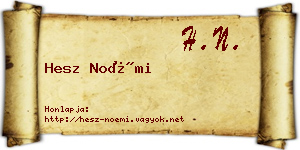 Hesz Noémi névjegykártya